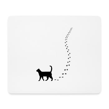 Katze Cat Kätzchen Kitty Fussspur Pfote - Mousepad (Querformat) - Weiß - Vorne