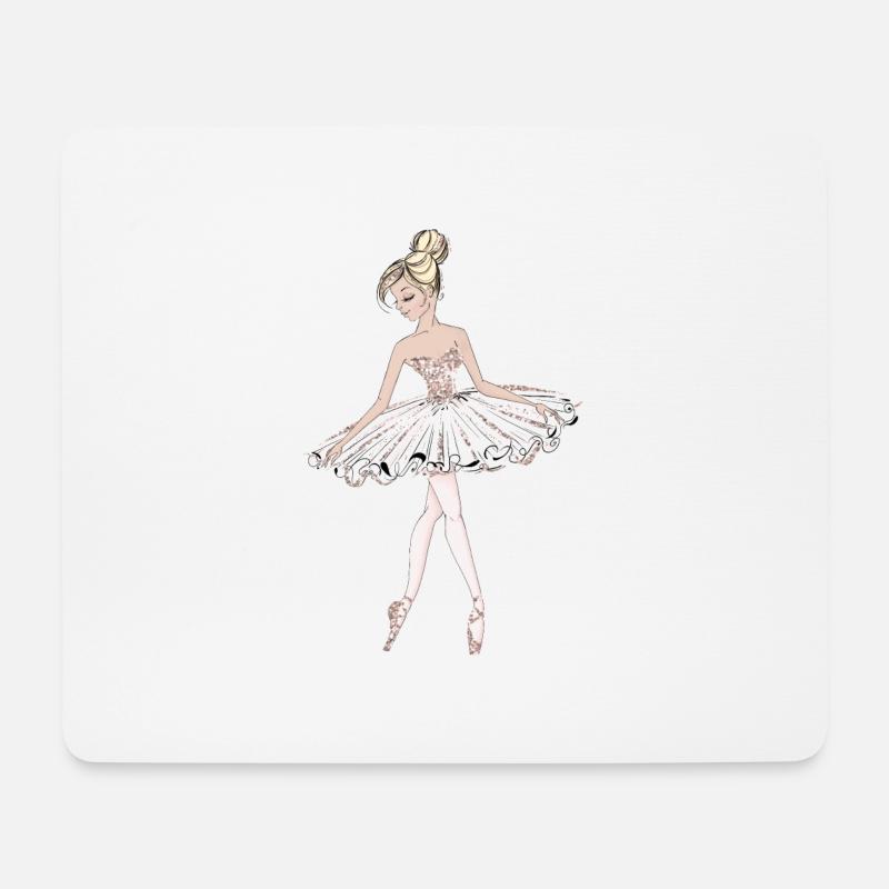 goldene Ballerina - Mousepad (Querformat) - Weiß