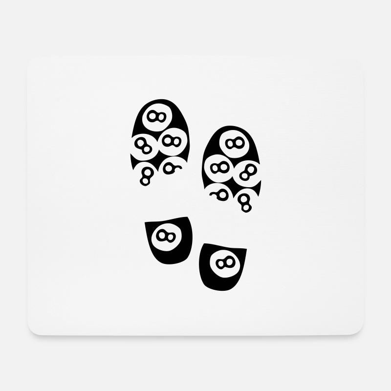 Fußabdruck Billard Schuh Fußabdruck - Mousepad (Querformat) - Weiß
