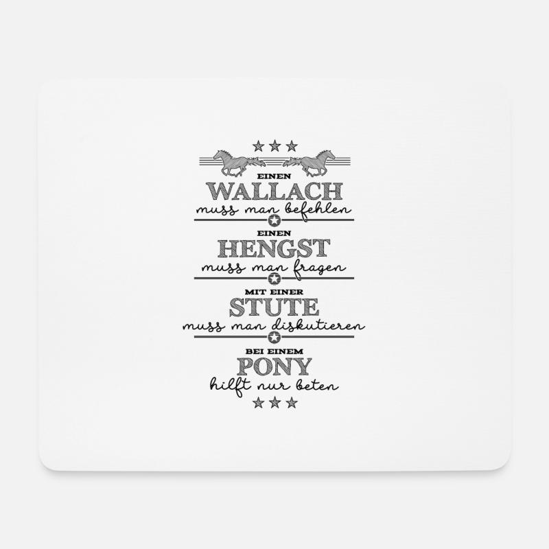 Pferdekunde für Anfänger - schwarz - Mousepad (Querformat) - Weiß