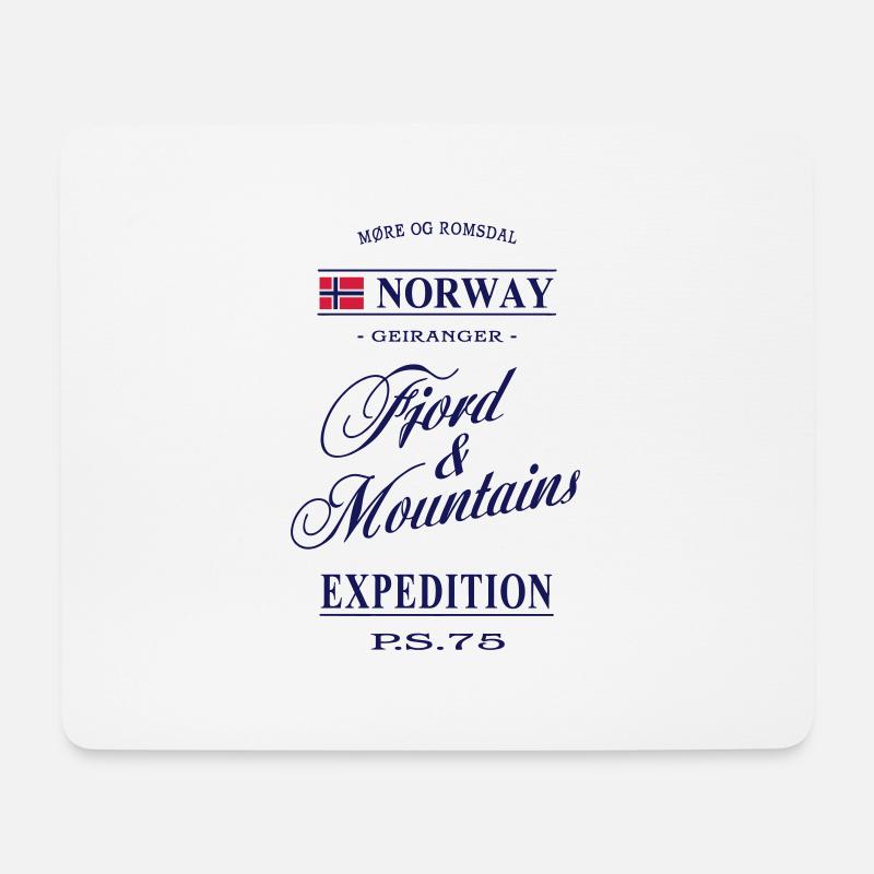 Norway - Fjord & Mountains - Mousepad (Querformat) - Weiß