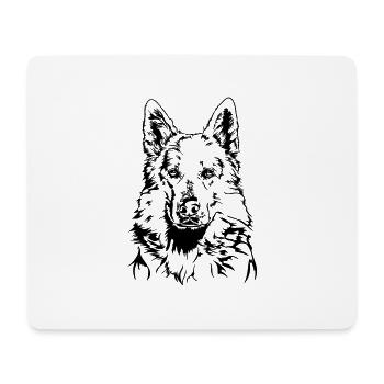WHITE SWISS SHEPHERD Wilsign's dog motif - Mouse Pad (horizontal) - white - Front