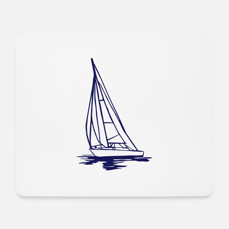 Sailing Boat - Mousepad (Querformat) - Weiß