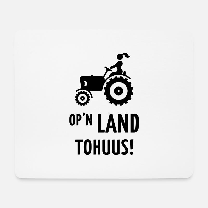 Op’n Land tohuus! (Landfrau / Plattdeutsch) - Mousepad (Querformat) - Weiß