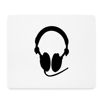 Casque Ecouteurs Casque Casque Idée cadeau - Tapis de souris (format paysage) - blanc - Devant