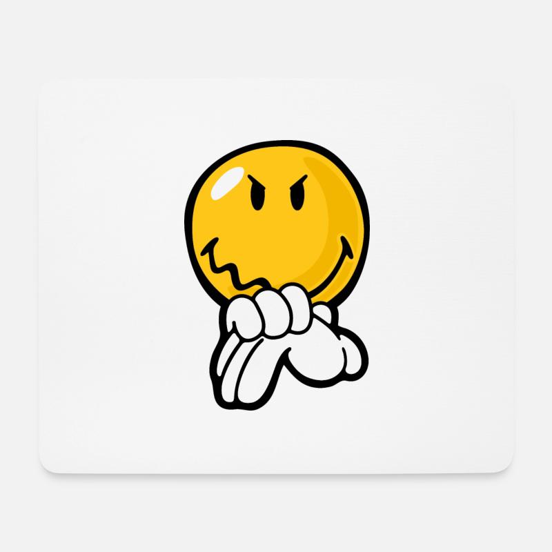Smiley Anger Vengeful - Mousepad (Querformat) - Weiß