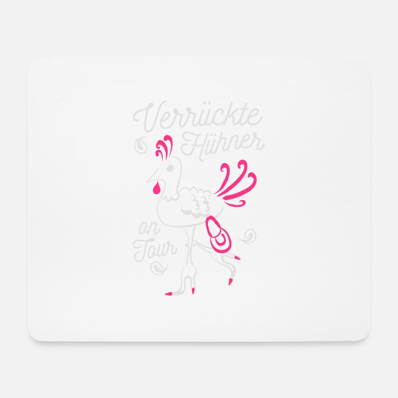 JGA verrückte Hühner on Tour - Mousepad (Querformat) - Weiß