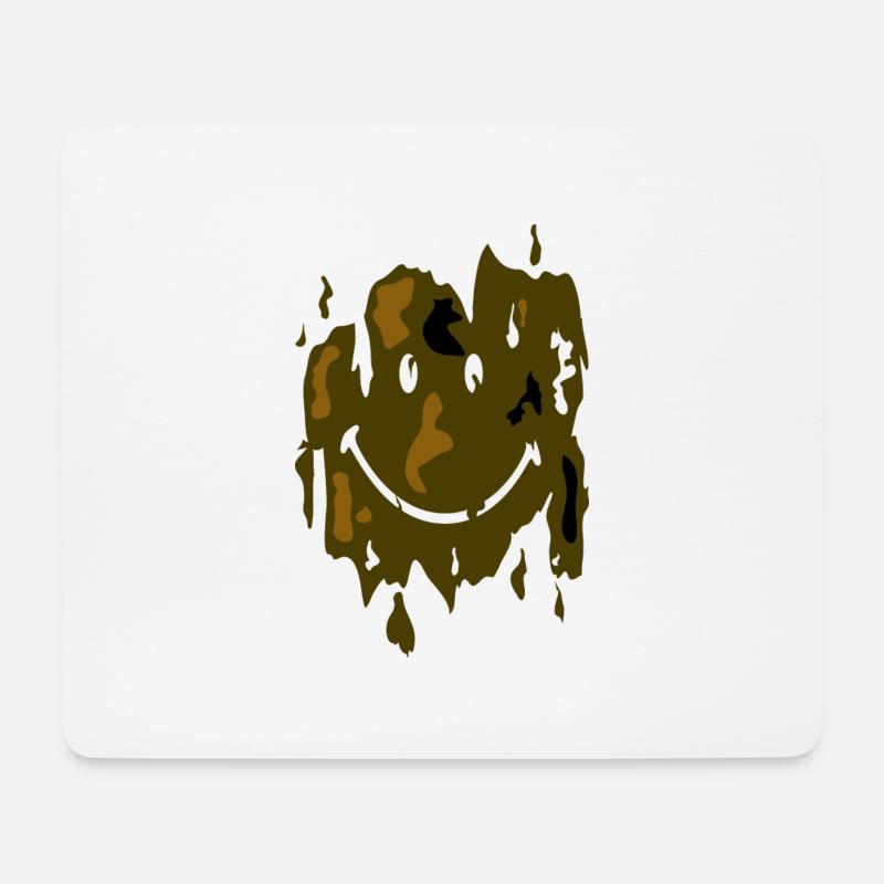 Smiley Mud - Mousepad (Querformat) - Weiß