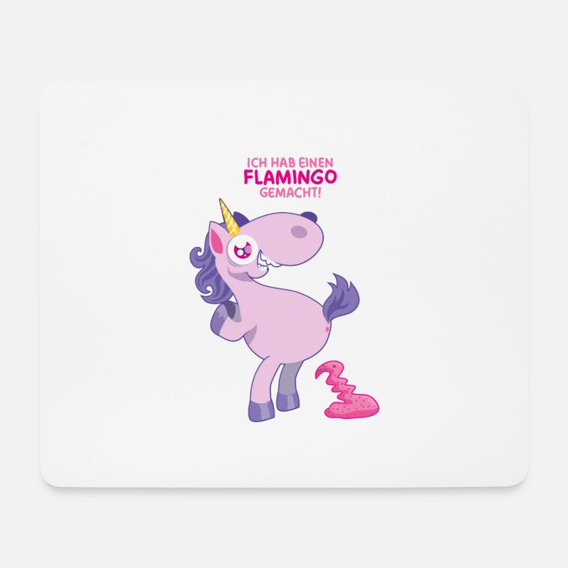 Einhorn Flamingo gemacht - Mousepad (Querformat) - Weiß