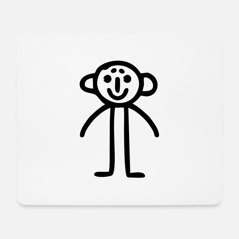 Strichmännchen Kinderbild - Mousepad (Querformat) - Weiß