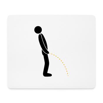 logo im stehen pinkeln pissen klo toilette erleich - Mousepad (Querformat) - Weiß - Vorne