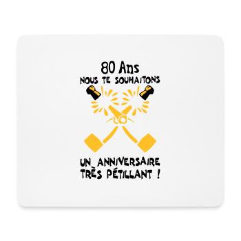 80 ans bouteille petillant anniversaire - Tapis de souris (format paysage) - blanc - Devant