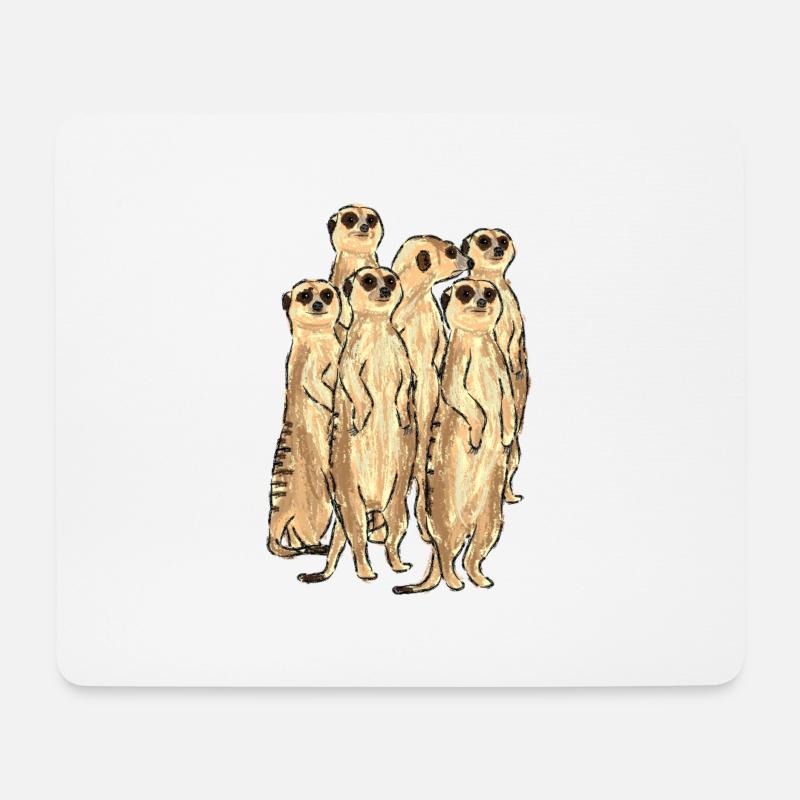 Erdmännchen / Meerkat Design - Mousepad (Querformat) - Weiß