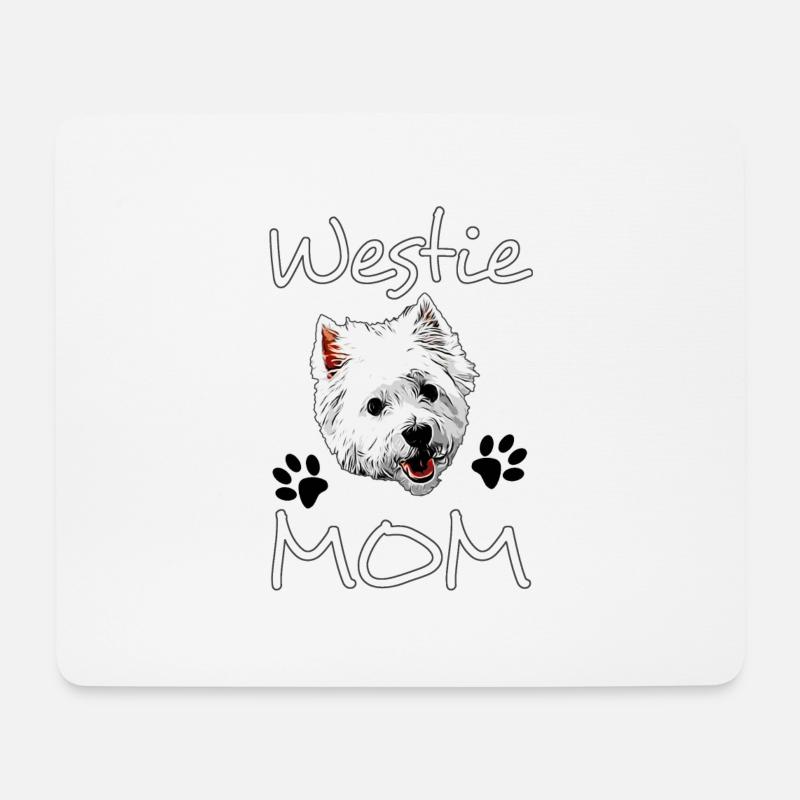 Westie Mutter Hund Mama West Highland Terrier Hund - Mousepad (Querformat) - Weiß