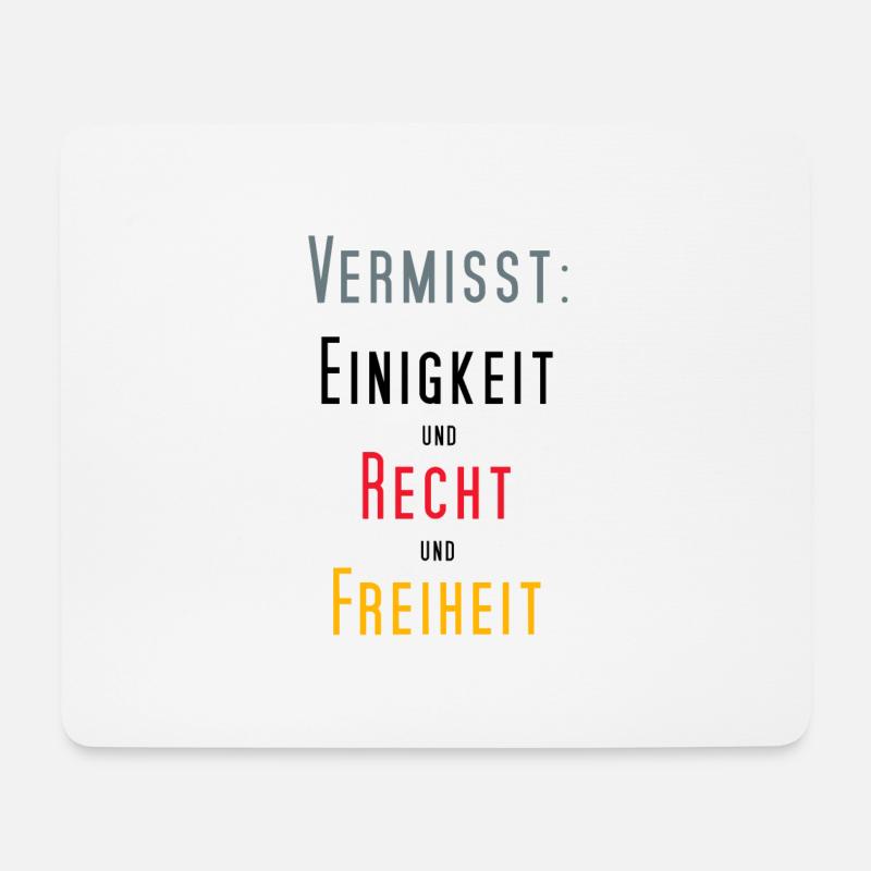 Vermisst – Einigkeit und Recht und Freiheit - Mousepad (Querformat) - Weiß