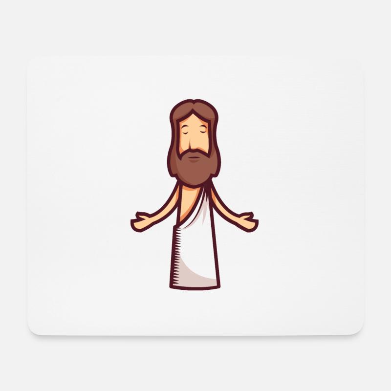 Der Tag, an dem Jesus zum Fluss kam, um sich taufen zu lassen - Mousepad (Querformat) - Weiß