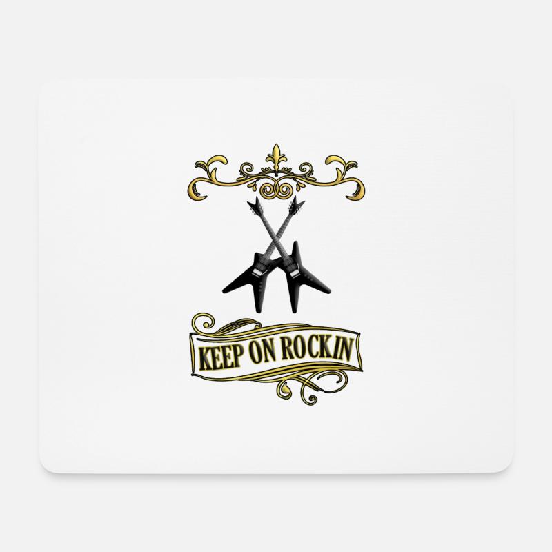 E-Gitarre Electric Guitar Keep On Rockin Musik - Mousepad (Querformat) - Weiß
