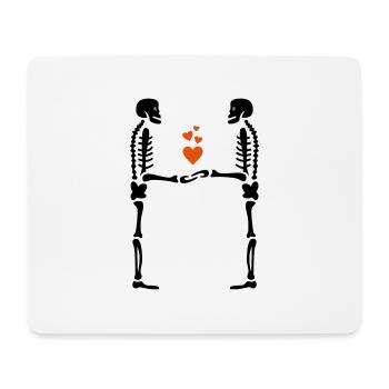 zwei Skelettherzen - Mousepad (Querformat) - Weiß - Vorne