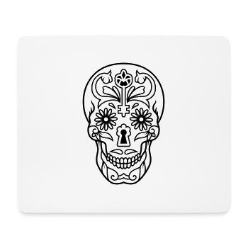 Tête de mort avec trou de serrure pour le nez - Tapis de souris (format paysage) - blanc - Devant