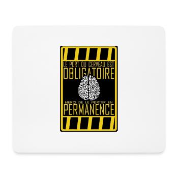 mandatory brain port brain humor quote - Mouse Pad (horizontal) - white - Front