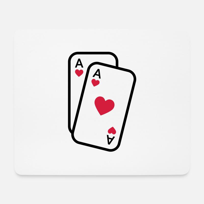 Karten Herz Ass Spielkarten Poker - Mousepad (Querformat) - Weiß