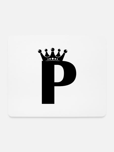 Buchstabe P Krone - Mousepad (Querformat) - Weiß