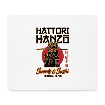 Hattori Hanzo Schwert und Japan Sushi Geschenk - Mousepad (Querformat) - Weiß - Vorne
