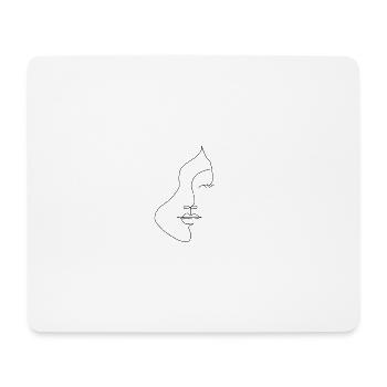 Line art woman face - Mouse Pad (horizontal) - white - Front