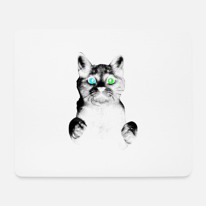 Katze - Mousepad (Querformat) - Weiß