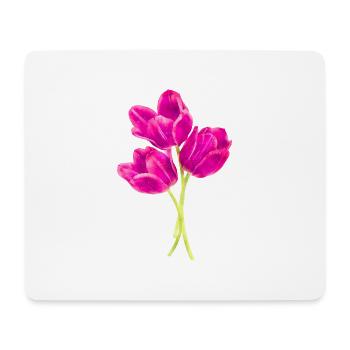 Watercolors Flowers Spring Spring Beginning Tulip - Mouse Pad (horizontal) - white - Front