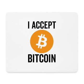 Ich akzeptiere Bitcoin - Mousepad (Querformat) - Weiß - Vorne