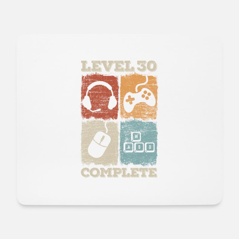 30. Geburtstag Level Complete Gaming - Mousepad (Querformat) - Weiß