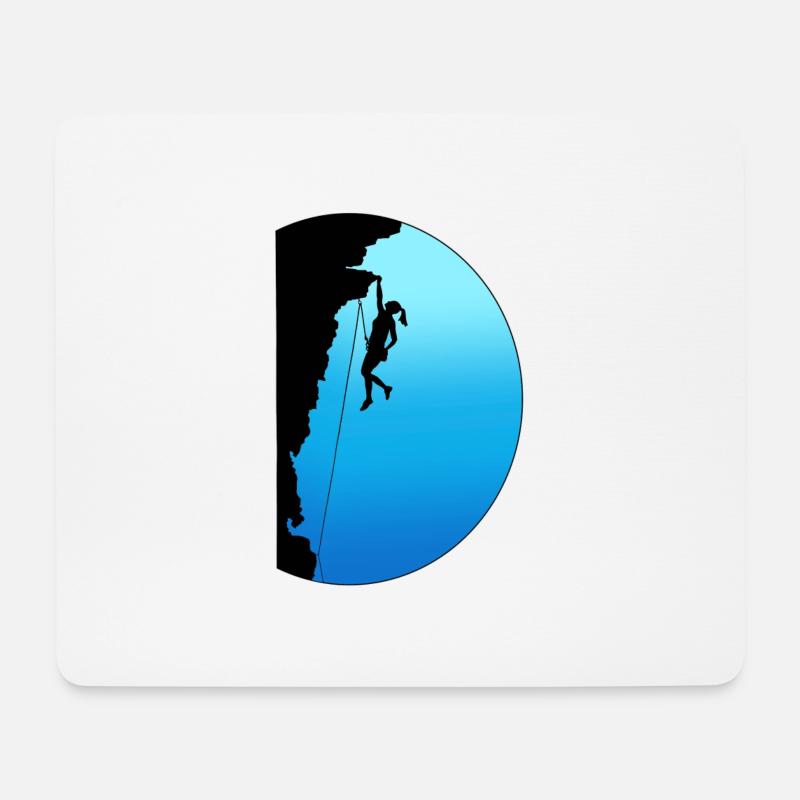 Climb on (She, blue) - Mousepad (Querformat) - Weiß