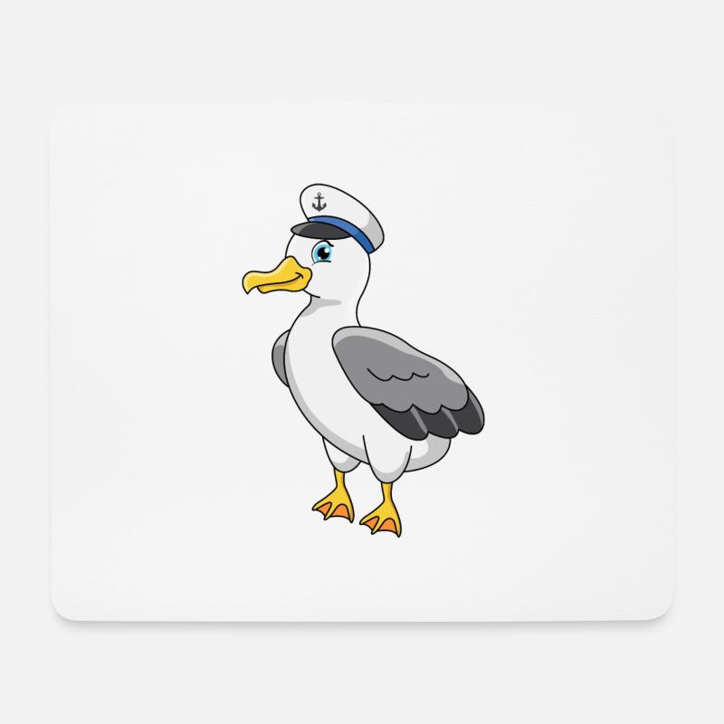 Möwe - Mousepad (Querformat) - Weiß