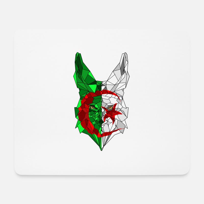 Fennec et drapeau de l'Algérie en polysphère 3 - Tapis de souris (format paysage) - blanc