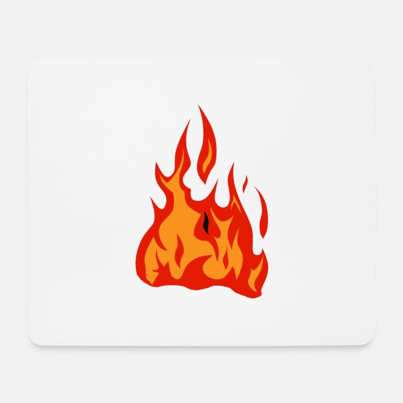 Flamme Feuer brennt - Mousepad (Querformat) - Weiß