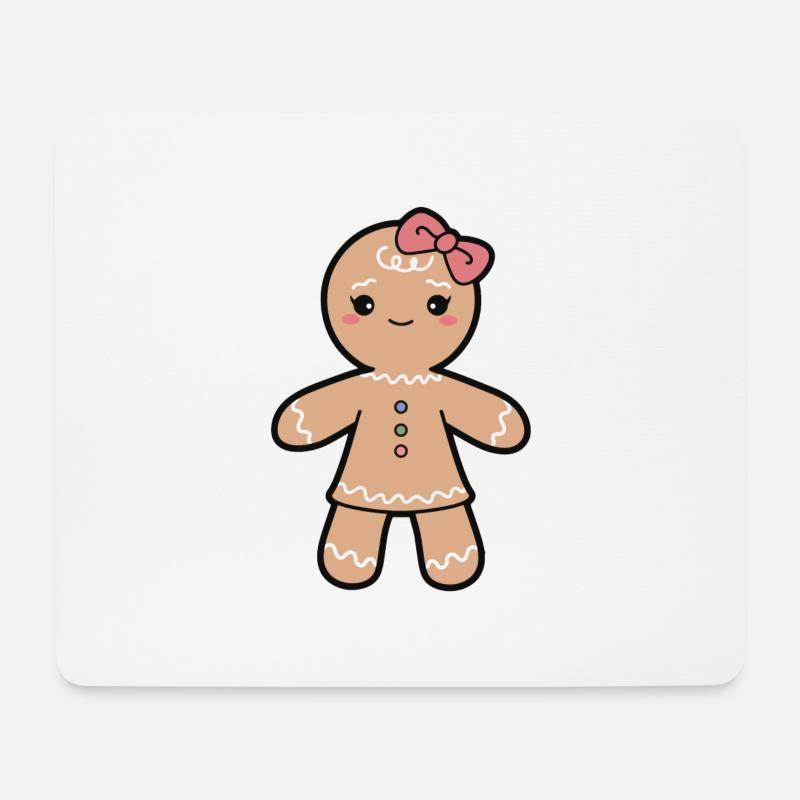Lebkuchen Frau - Mousepad (Querformat) - Weiß