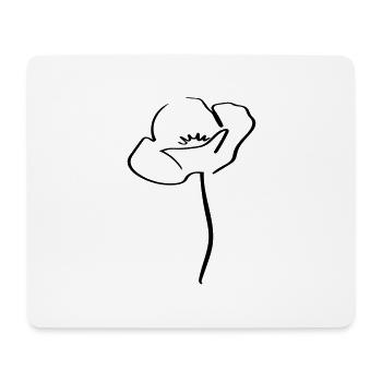 Poppy Line Art - Minimalist - Mouse Pad (horizontal) - white - Front