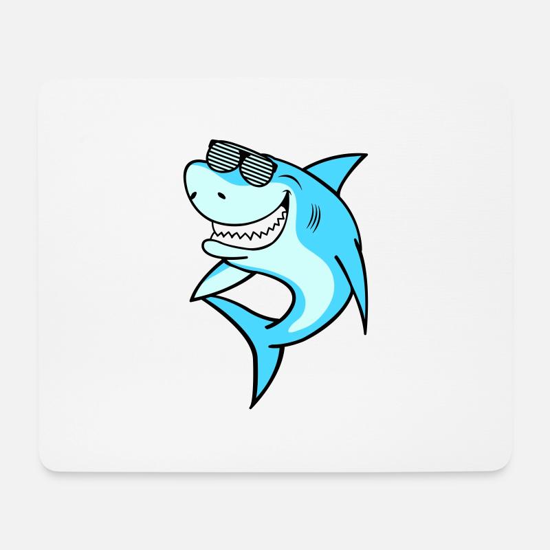 Shark Sunglasses - Mousepad (Querformat) - Weiß
