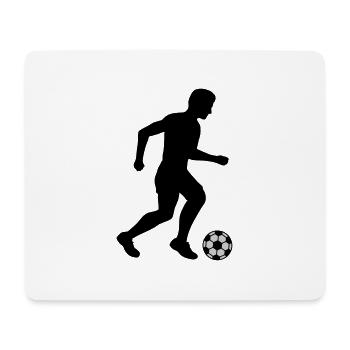 Silhouette Fußballer Sport Design - Mousepad (Querformat) - Weiß - Vorne