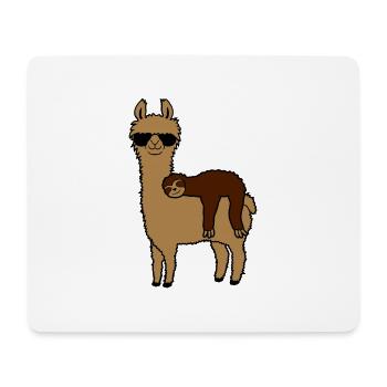 Sloth llama friends sleeping - Mouse Pad (horizontal) - white - Front