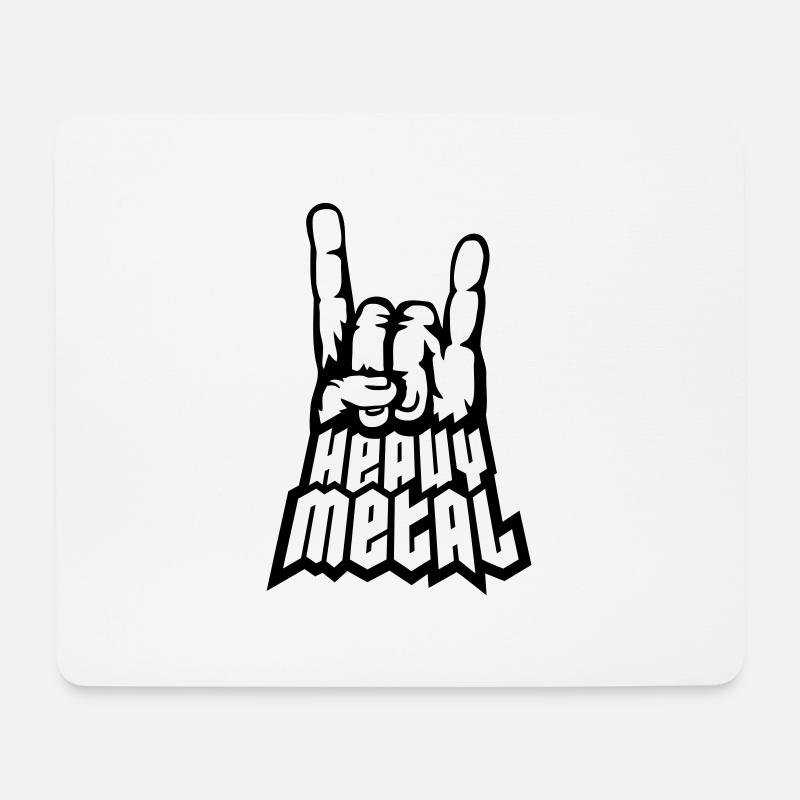 Handzeichen Heavy Metal Logo - Mousepad (Querformat) - Weiß