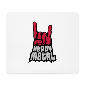 Signal de main du logo Heavy Metal - Tapis de souris (format paysage) - blanc - Devant