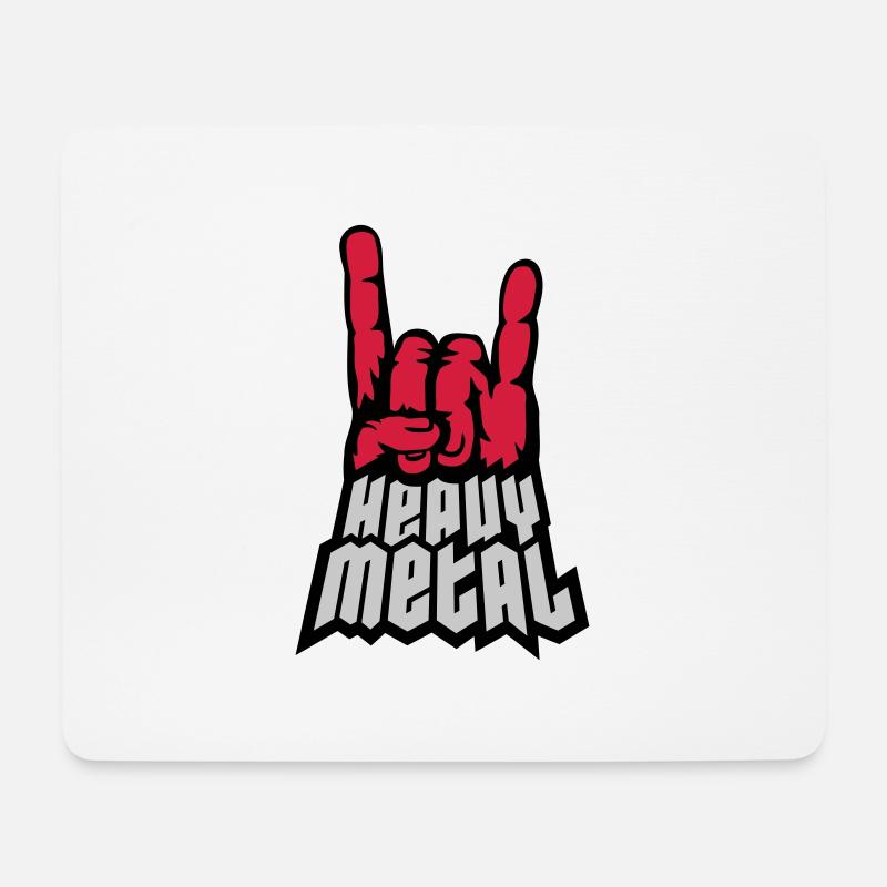 Heavy Metal Logo Handzeichen - Mousepad (Querformat) - Weiß