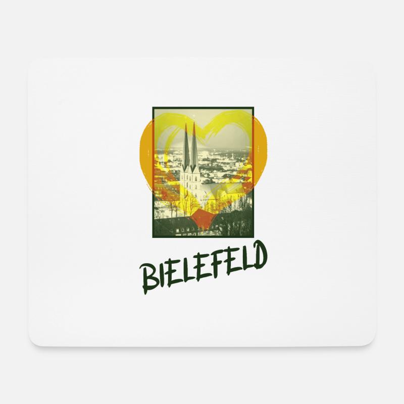Bielefeld Deutschland Stadt Skyline Herz Liebe - Mousepad (Querformat) - Weiß