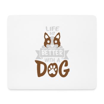 better with a dog - Mouse Pad (horizontal) - white - Front