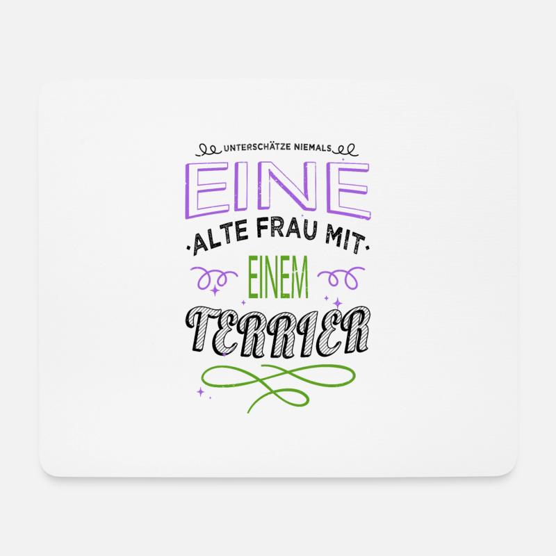 statement bullterrier chihuahua smeilie pudel - Mousepad (Querformat) - Weiß