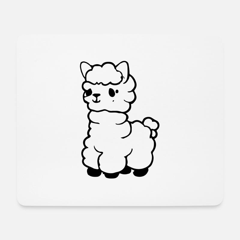 Baby Lama Baby Alpaka Lustig - Mousepad (Querformat) - Weiß