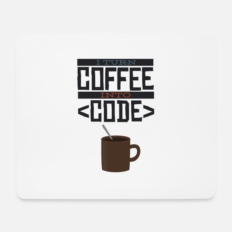 I turn coffee into code Programmierer Entwickler - Mousepad (Querformat) - Weiß