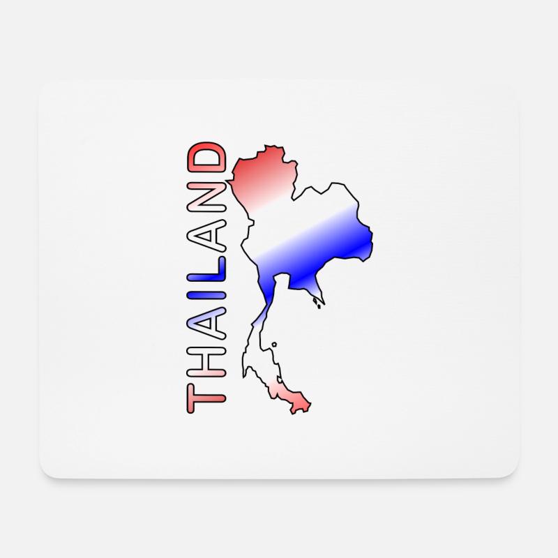 Thailand Karte Schrift - Mousepad (Querformat) - Weiß